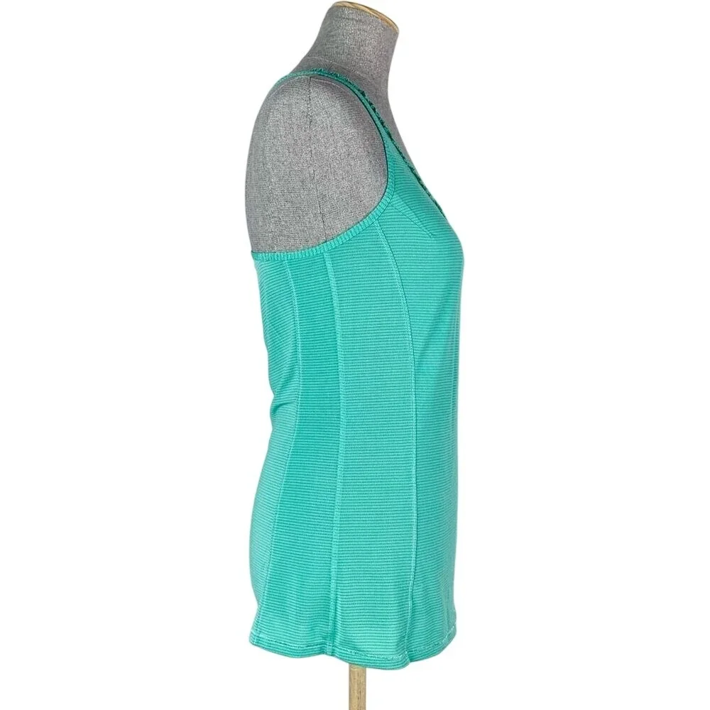 Lululemon Tank Women's 4 Ruffle Detail Tank‎ Turquoise Racer Back - Picture 4 of 8